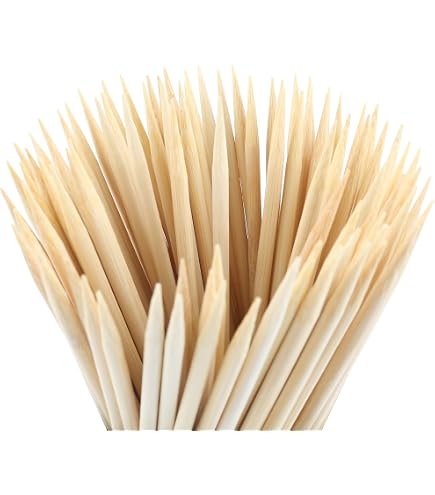 Sway-Oh Bambusspieße – 100 Stück, 22,9 Cm Lang, Ø 2 Mm, Natur, Für Fingerfood, Obst, Käse, Fleisch, Desserts