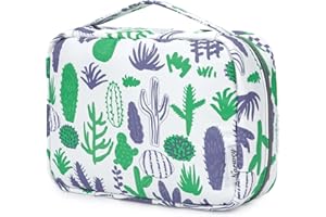 NARWEY Neceser Colgante Bolsa de Aseo Viaje Maquillaje Organizador Mujer Niñas(Cactus Verde)