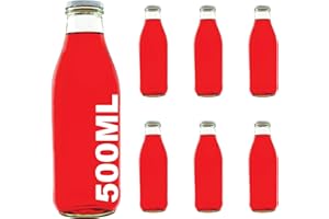 Casavetro Clear Screw Top Botellas de vidrio vacías 500 ml - Tapas giratorias recargables reutilizables - Tapa de metal ajustada al aire para Kombucha Home Brewing Gin Aceite Vinagre (6 x 500 ml)