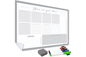 THE MAGNET SHOP WallTAC Adesivo per lavagna da parete, formato A2, formato A2, prodotto nel Regno Unito, facile da rimuovere, con adesivo riutilizzabile, agenda per pasti in famiglia o lista delle cose da fare per