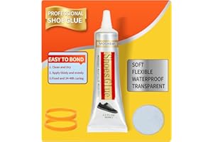 MOGHEM Shoe Glue Shoe Sole and Upper Repair Adhesive 60ml Clear Waterproof for bonding Broken Leather Shoes, Sneakers, Cloth Shoes, Boots, Leather Goods