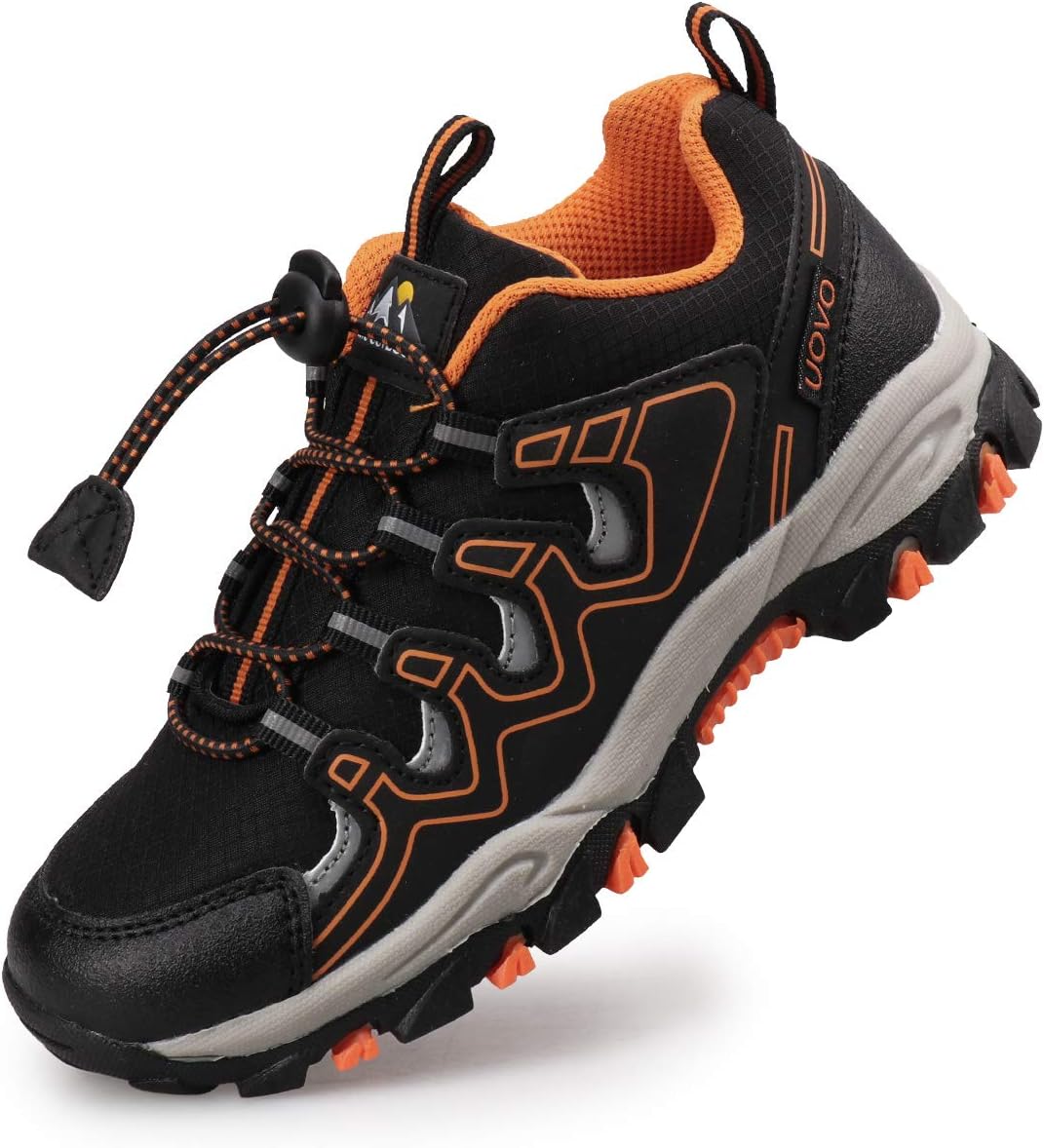 UOVO Boys Trainers Kids Walking Shoes Low-Top Sneakers Children Waterproof Trekking Hiking Footwear Running Shoes Black Blue Gray Size 9 UK Child to 5.5 UK