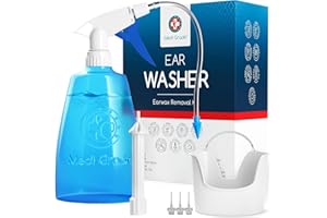 ‎MEDI GRADE Zestaw do Czyszczenia Uszu 300ml od Medi Grade – Zestaw do Płukania Uszu – 300 ml Domowe Usuwanie Woskowiny – Wodne Irygacje Ucha do Usuwania Wosku z Uszu -Ulepszona Higiena Uszu