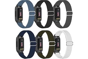 Zspoly 6 Stück Kompatibel mit Fitbit Inspire 3 Armband für Damen Herren, Weich Atmungsaktiv Sport Ersatzband mit Inspire 3 Armband, Einstellbar Elastisch mit Fitbit Inspire 3 Armband