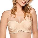 Delimira Women's Strapless Bras for Bigger Bust Non Padded Underwired Minimiser Bra