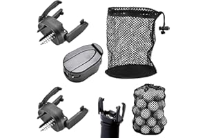 DtgEcd 3 Pcs Golf Ball Retriever with 1 Pcs Golf Ball Bag,Putter Ball Grabber for Easy Golf Ball Retrieval,Sturdy And Durable for Course, Practice and Training (Black)