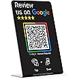 Review us on Google Stand, QR Code & NFC Contactless- Tap to Review Countertop Display - Black