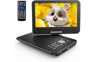 Yoton 12.5" Portable DVD Player with 10.5" HD Swivel Screen for Car and Kids, Built-in Battery, Earphone/AV-IN/AV-OUT/USB/SD Card/TV Sync and VCD/MPG/JEPG Formats(Not Support Blu-ray)