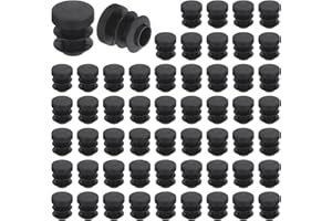 QUARKZMAN 56 Pcs Bouchon en Plastique Rond, Bouchons d'Extrémité de Tube Noirs, 12mm(0.47 Pouce) pour Pieds de Meubles, Protection de Glissement pour Chaise, Canapé, Table, Étagère