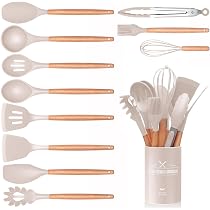 Set di 12 Utensili da Cucina in Silicone Antiaderente con