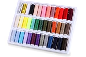 DSLSQD Nähgarn,Nähgarn für Nähmaschine,Nähgarn Set,39 Farben Polyester Nähgarn,200 Yard/Rollen Nähgarn-Sortiment-Set,Garn Nähmaschine,Overlock Garn Nähzubehör,für Tägliche Handbuch Sticken Nähzeug