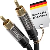 KabelDirekt &ndash; 3m &ndash; Cinch deep bass speaker cable, 1x1 Cinch/RCA, audio/digital/video (coaxial cable, RCA plug/plug, amplifier