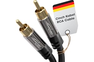 KabelDirekt – RCA ljud-videokabel – 1×1 – 3m | 1 till 1, subwoofer, AV-mottagare, HiFi, digital och analog, dubbel skärmning