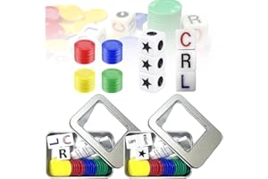 Bettinay 2 Boxes 86PCS Left Right Centre Dice Game Set, 6 Dice and 80 Chips Board Games Accessories for Family Friends Gatherings