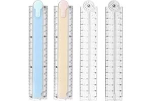 PFLYPF 4 Pz 30 cm pieghevole righelli, rosa blu trasparente pieghevole righello, trasparente e flessibile scuola di cancelleria, adatto per gli studenti della scuola dei bambini bambini uffici.
