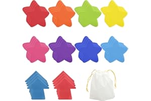 TIANNAIT 40 marcatori a forma di stella, freccia, con sacchetto di stoccaggio, foglio autoadesivo per giochi educativi per bambini, adatto per aule, palestre, diametro 10 cm