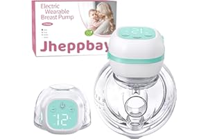 JHEPPBAY Sacaleches Electricos Portátil, 12 Niveles y 3 Modos A Prueba de Fugas, Sacaleches Manos Libres, Sin BPA (Verde, 2Piezas)