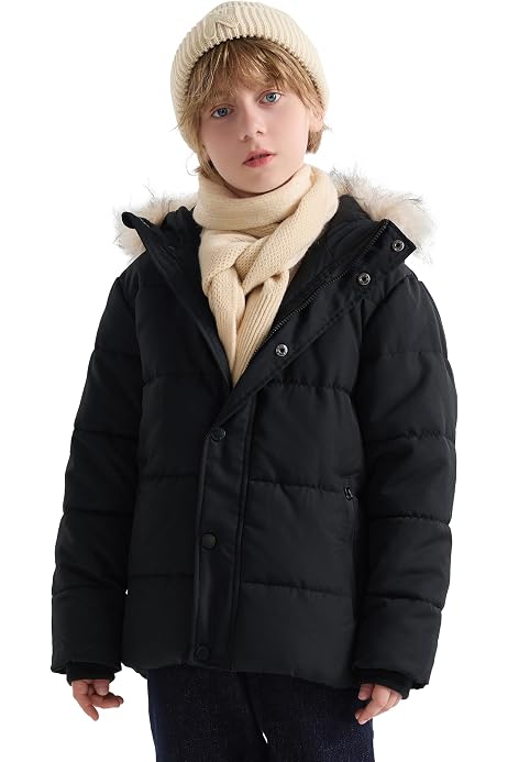 Doudoune Fille Enfant SXSHUN - Parka Longue Avec Capuche Fourrure - Chaud Pour L'hiver