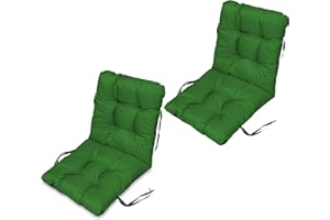 Superkissen24. Sun Lounger Cushion Seat Pad - Set of 2 Cushions 48x96 cm - Seat cover for Sunbeds, Garden Chairs, Loungers, Seatings - Outdoor/Indoor Relaxer Chair Pillow - Waterproof - Green