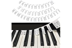 DOYUKY Etiquetas de Notas de Teclado de Piano Extraíbles, Tamaño Completo de 88 Teclas, Guía de Notas de Piano de Silicona Extraíble, para Una Gran Herramienta De Aprendizaje Para Principiantes