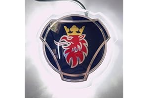 FTC 1 piezas para Scania Griffin Badge 80mm ABS Truck logo Insignia de la parrilla delantera delantera con emblema de iluminación LED blanca (blue)