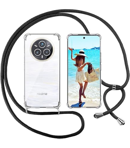 Custodia Trasparente Con Cordino Per Realme 16 Pro Plus 5G – TPU Morbido, Tracolla Regolabile, Rosa