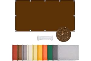 ONESHLEE Sonnensegel Wasserdicht Rechteckig, Sonnenschutz Balkon Terrasse, Markisenstoff Uv Schutz Hitzeschutz Ohne Bohren, Segeltuch Mit Ösen Und Seil Für Pergola (Kaffee, 1.5 * 2m)