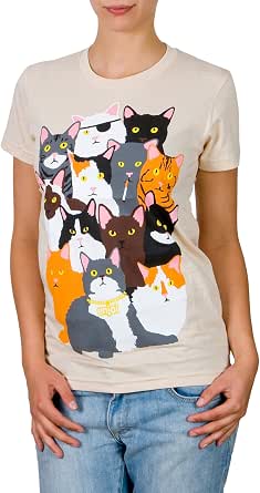 Enjoi Cat Collage T-Shirt girl creme S 