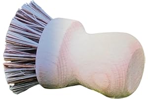 Chinchilla® Spazzola a tazza in legno di faggio e vera Unione, Ø 7 cm, spazzola per piatti, pentole, padelle e verdure, antigraffio, resistente al calore, durevole e vegano