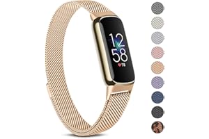 Oumida Armband Kompatibel mit Fitbit Luxe Armband für Damen Herren, Prämie Edelstahl Metall Ersatzarmband mit Starker Magnet Uhrenarmbänder für Fitbit Luxe