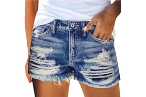 GENÉRICO Pantalones Cortos Mujer Jeans De Verano Cintura Alta Shorts Vaquero Bolsillo Vintage Ligero Ropa Adolescente Mujer Playa Original Gimnasio Pantalones Vaqueros Rotos