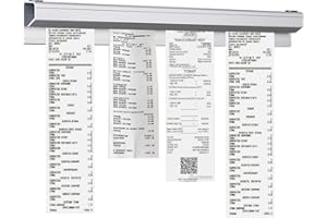 keyxer Support mural pour Commandes de Restaurant 30 cm - Porte-Ordres en Aluminium avec Clip Autocollant, Système de Rangement pour Tickets, Reçus et Documents, Idéal pour Cuisines, Bars, Pizzerias