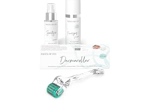 ‎FACES OF FEY FACES OF FEY Microneedling Set Body – Dermaroller 0,75 mm mit ECHTEN 192 Nadeln gegen Dehnungsstreifen, Cellulite & Hautstraffung + Feuchtigkeitsserum & Sanitizer