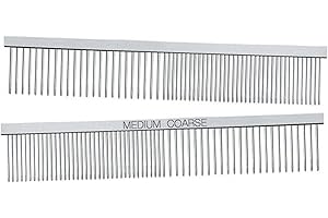 Master Grooming Tools Greyhound Combs — European-Style Combs for Grooming Dogs - Medium/Coarse, 7½"