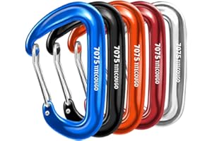 TITECOUGO 12KN Heavy Duty Lightweight Carabiner Clips Aluminum Alloy Nonlocking Carabiner