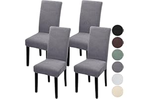 Fuloon 4pcs Chair Covers Dining Room Chair Cover Spandex Polyester High Chair Covers Protector Removable Washable Slipcovers green