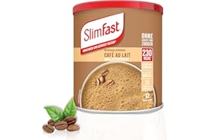 ‎SLIMFAST SlimFast Milchshake Pulver Café au Lait I Kalorienreduzierter Diät-Shake mit hohem Eiweißanteil I für eine gewichtskontrollierende Ernährung I Nur 230 Kalorien pro Protein- I 438 g