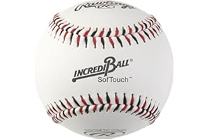 Rawlings Incredi-Ball Softstitch-Basebälle, Weiß, 22,9 cm, Stoff- und Kunstlederbezug, 12 Stück