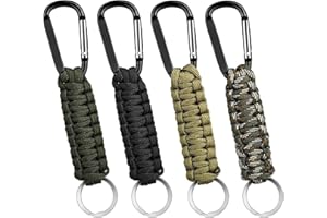 Bessy shop Paracord Keychain,4Pcs Paracord Key Chain Paracord Keyring Braided Paracord Lanyard Lanyard Clip Keychain Braided Lanyard Ring Hook Clip for Camping,Hiking Tools,Backpack
