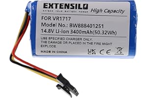 EXTENSILO Akumulator kompatybilny z odkurzaczem Proscenic Cocoa Smart 780T, 790T Home Cleaner robot domowy (3400 mAh, 14,8 V, litowo-jonowy)