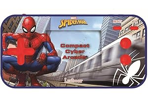 Lexibook, Spider-Man Console de Jeux Portable Compact Cyber Arcade®, 150 Jeux, écran LCD, à Piles, Bleu, JL2367SP