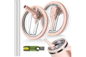 LeKuni 2 sztuki Cup Pokrywka, wodoodporna pokrywka Stanley Cup, akcesoria do kubków Stanley, zatyczka Stanley Cup, 40 uncji z klapką Straw, akcesoria wielokrotnego użytku (Różowy)