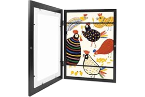 Lenugeo Bilderrahmen Für Kinderzeichnungen, DIN A4 Kunst Kinder Rahmen, Klappbarer Befüllbarer Kunstfotorahmen Frontöffnung | Schwarz*1