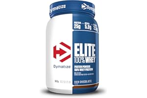 Dymatize Elite 100% Whey Rich Chocolate 932g - Pulverizador de adecuada Poteína y Baja Azúcar + Proteína de Suero y BCAA