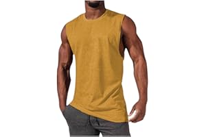 RLEHJN Herren T Shirt äRmellos Baumwolle Tanktop Herren äRmelloses Shirt Herren Tank Top Herren Gym Tankshirts Herren TräGershirt Muskelshirts Funktionsunterhemden Herren äRmellos Kompressions-Shirts