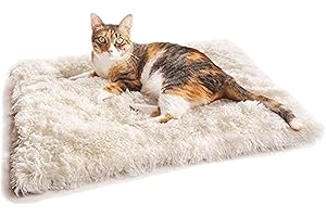 Hamkaw selbstwärmendes Hundebett, faltbar, wandelbar, selbstwärmendes Plüsch-Katzenbett, maschinenwaschbar und abnehmbar, Thermo-Kissen, für Reisen und zu Hause, drinnen und draußen