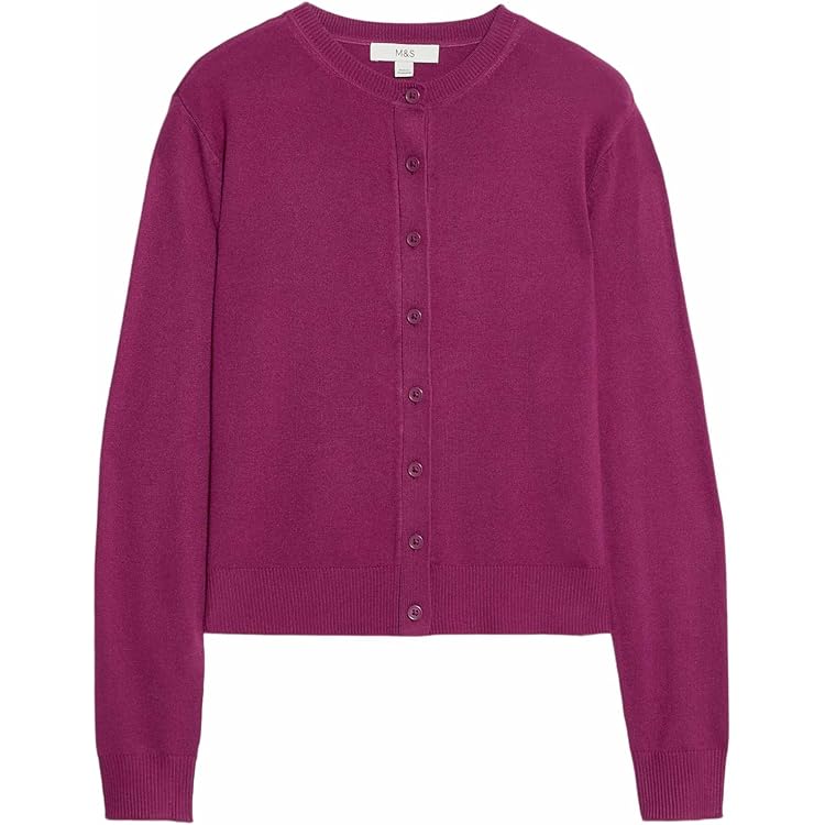 Cardigan, maille cotélée. Encolure en V. Reflets métalliques