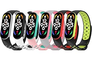 CHULN 6 sztuk paska kompatybilna z Xiaomi Mi Band 7 / Xiaomi Mi Band 6 / Xiaomi Mi Band 5 / Amazfit Band 5 do wodoodpornej silikonowej bransoletki zamiennej do Xiaomi Mi Band 7/6/5