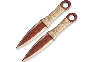 AEVVV 2 Wooden Kunai Handmade - Pair of Unsharpened Durable Training - Wooden Swords 9" (23 cm)