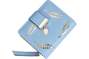 Atenny Ladies Purse Coin Purse Small Purse Leather Wallet for Women Credit Card Holder Women Wallet with Coin Bag for Cash Cion Card(Blue)
